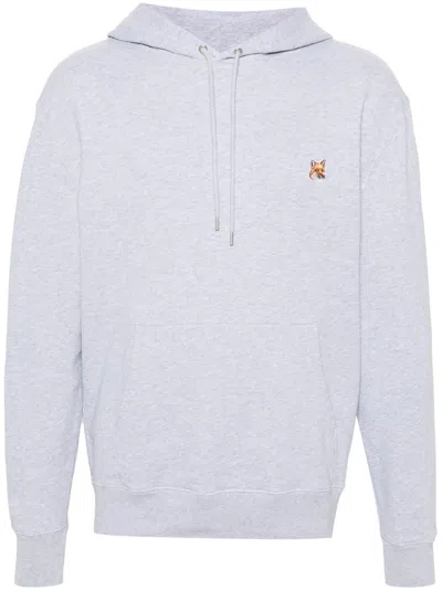 Maison Kitsuné Maison Kitsune Fox Head Patch Regular Hoodie In Gray