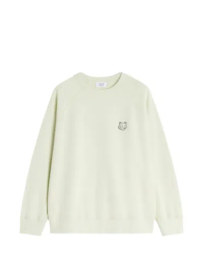 Maison Kitsuné Green Fox Head Oversize Sweatshirt In Neutral