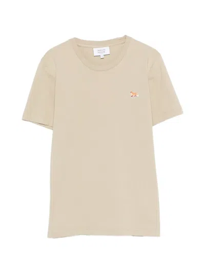 Maison Kitsuné Fox Motif T-shirt In Neutral