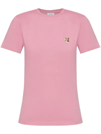 Maison Kitsuné T-shirt With Round Neck And Short Sleeves In Yellow