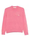 Maison Kitsuné Fox-motif Wool Sweater In Pink