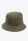 Maison Kitsuné Logo-patch Cotton Bucket Hat In Khaki