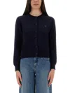 Maison Kitsuné Merino Wool Cardigan With Embroidered Fox Patch