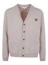 Maison Kitsuné Fox-patch Cardigan In Neutral