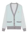 Maison Kitsuné Baby Fox Patch Color Block Cardigan In White