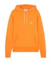 Maison Kitsuné Fox-patch Cotton Drawstring Hoodie In Orange