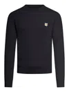 Maison Kitsuné Black Fox Head Long Sleeve T-shirt In Black