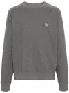 Maison Kitsuné Gray Bold Fox Head Patch Comfort Ribbed Sweater In H131 Medium Grey Mel