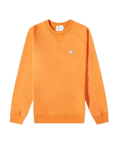 Maison Kitsuné Fox-patch Cotton Sweatshirt In Orange