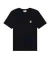 Maison Kitsuné Black T-shirt With Fox Head Patch In Cotton In Black