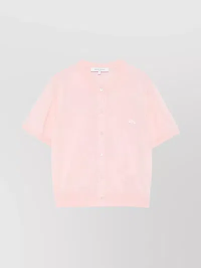 Maison Kitsuné Fox Patch Crew Neck Cardigan In Multicolor