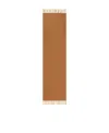 Maison Kitsuné Fox-patch Fringed Scarf In Brown