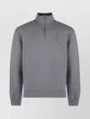 Maison Kitsuné Fox Patch High Collar Cotton Sweatshirt In Gray