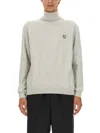Shop Maison Kitsuné Fox Patch Jersey In Grey