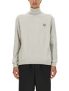 Maison Kitsuné Roll-neck Long-sleeve Wool Jumper In Grey