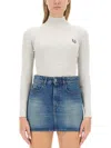 Maison Kitsuné Slim-fit High Neck Jersey In Grey