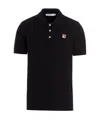 Maison Kitsuné Versatile Short Sleeve Ribbed Collar Polo In Black