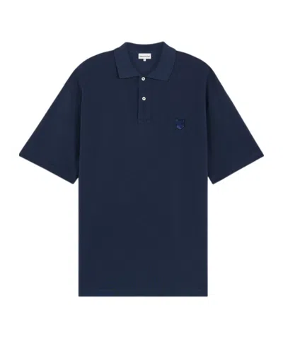 MAISON KITSUNÉ MAISON KITSUNÉ BOLD FOX HEAD PATCH OVERSIZED POLO SHIRT