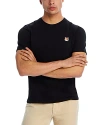 Maison Kitsuné Black T-shirt With Fox Head Patch In Cotton In Black