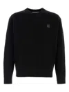 Maison Kitsuné Ribbed Knit Sweater With Cropped Fit And Embroidered Emblem In Black