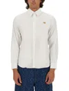 Maison Kitsuné Maison Kitsune "mini Fox Head Oxford Shirt" In White