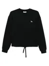 Maison Kitsuné Baby Fox Patch Drawstring Comfort Sweatshirt In Black