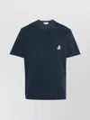 Maison Kitsuné T-shirt With Pocket And Baby Fox Patch In Blue