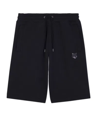 Maison Kitsuné Fox-patch Track Shorts In Black