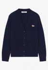 MAISON KITSUNÉ FOX PATCH WOOL CARDIGAN