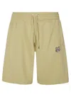Maison Kitsuné Maison Kitsune Bold Fox Head Patch Drawstring Shorts In Canvas