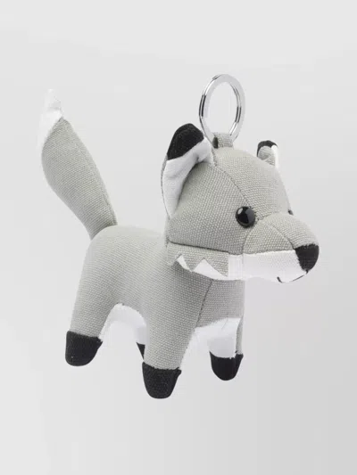 Maison Kitsuné Fox Plush Key Holders In Gray
