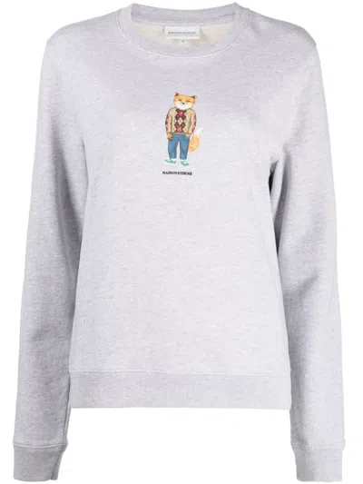 MAISON KITSUNÉ FOX-PRINT COTTON SWEATSHIRT