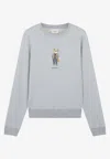 Maison Kitsuné Cotton Sweatshirt With Dressed Fox Print In Gray