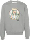 Maison Kitsuné 'rambling Fox Print Sweat In Grey