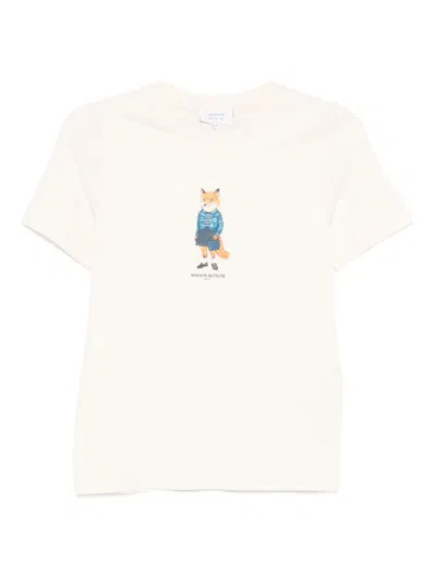 Maison Kitsuné Fox-print T-shirt In Neutral