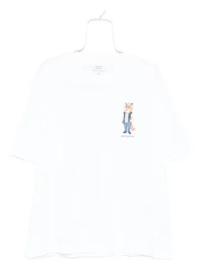 Maison Kitsuné T-shirt With Dressed Fox Embroidery In White