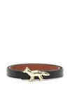 Maison Kitsuné Fox Reversible Belt In Brown