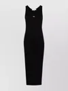 Maison Kitsuné Black Baby Fox Ribbed Tank Midi Dress In Black