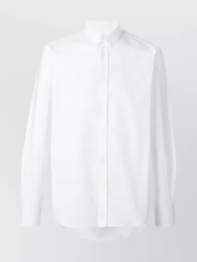 Maison Kitsuné Fox T-shirt En Coton À Ourlet Incurvé In White