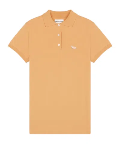 Maison Kitsuné Fox-patch Polo Shirt In Orange