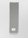 Maison Kitsuné Fringe Detail Scarf For Everyday Wear In Gray