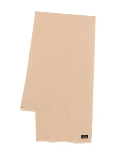 Maison Kitsuné Frayed Edge Wool Scarf Accessory In Brown