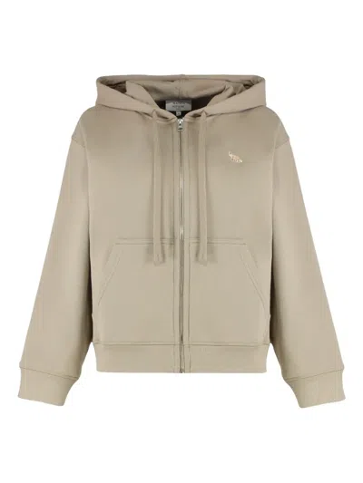 Maison Kitsuné Full-zip Hoodie In Neutral