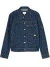 Maison Kitsuné Geometric-patterned Denim Jacket In Blue