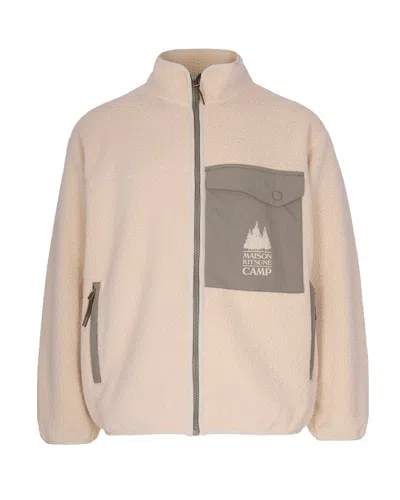 MAISON KITSUNÉ ECRU FLEECE JACKET