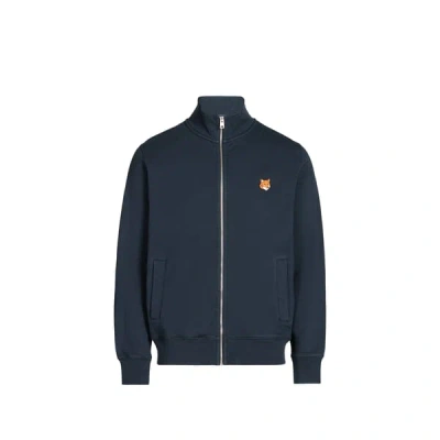 Maison Kitsuné Gilet Zippée Double Bold Fox Head In Blue