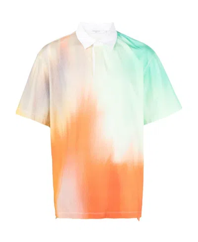 Maison Kitsuné Graded Pattern Polo Shirt In White