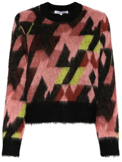 Maison Kitsuné Graphic Jacquard Jumper In Pink