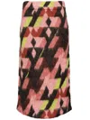 Maison Kitsuné Graphic Print A-line Skirt In Pink