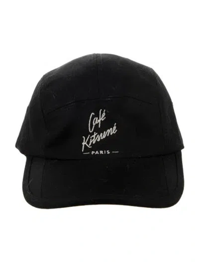 Pre-owned Maison Kitsuné Graphic Print Baseball Cap In Black